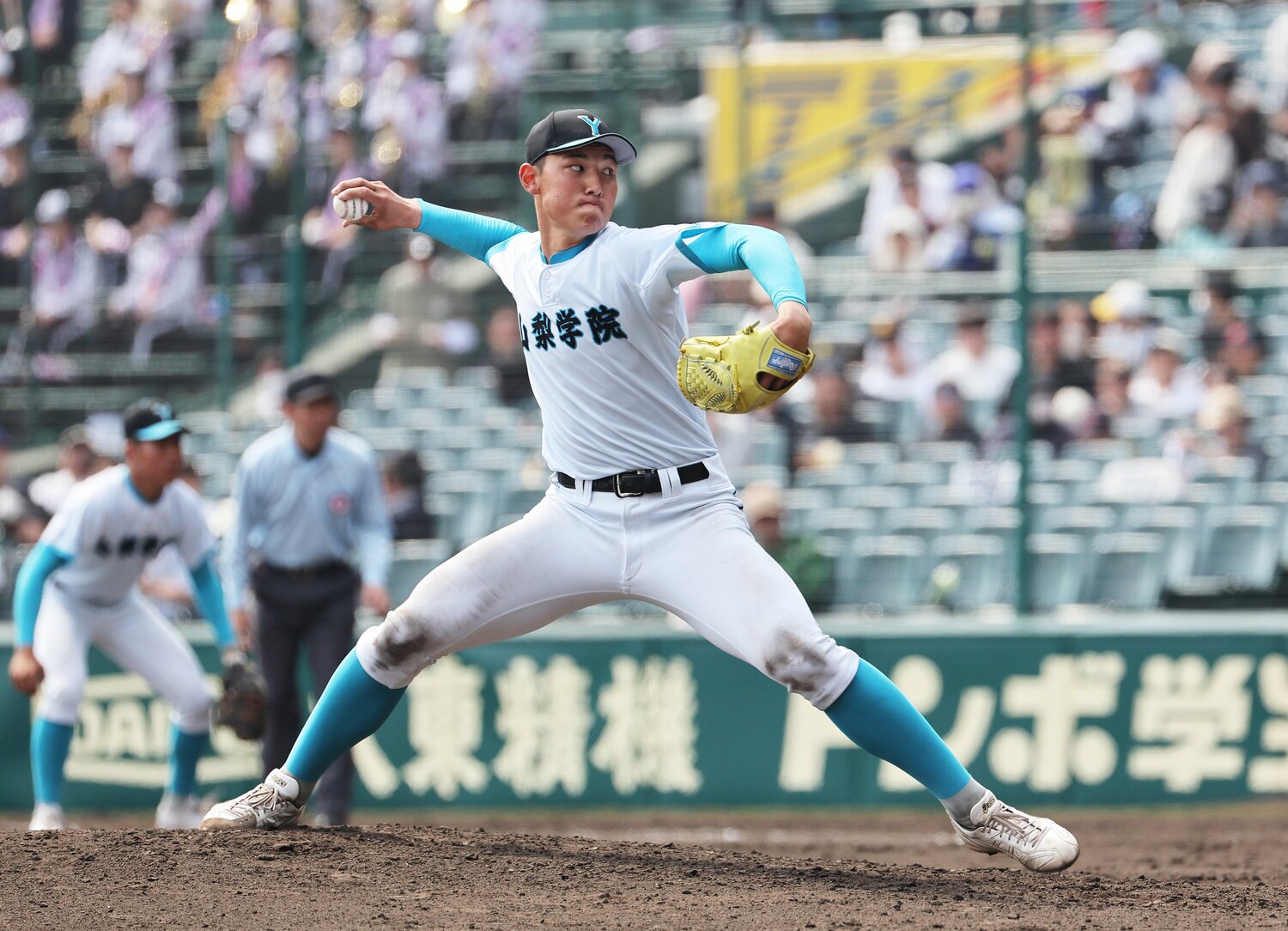 2年春のセンバツ甲子園で最速152キロをマークした菰田 ©JIJI PRESS