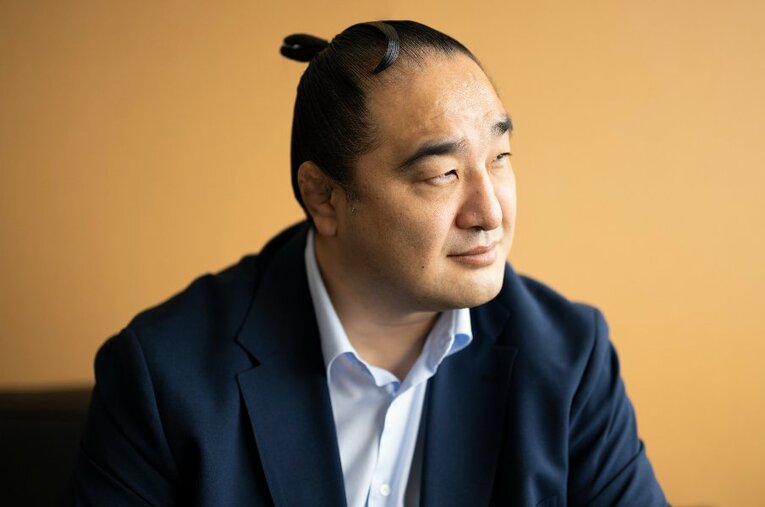 元関脇の安美錦（43歳）。2019年7月場所で引退し、5月29日に両国国技館で断髪式を行う ／ photograph by Tomosuke Imai