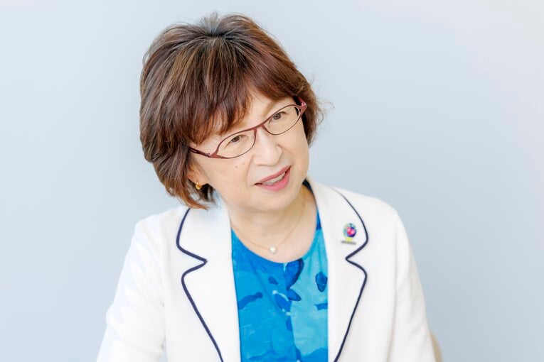 高田繁との対談に臨んだ南場オーナー　©Kiichi Matsumoto