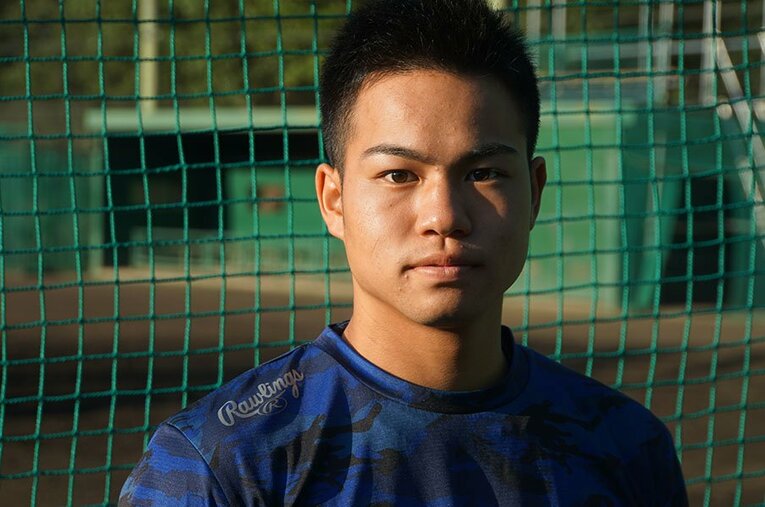 今夏、横浜高野球部をキャプテンとして率いた緒方漣 ／ photograph by Kei Nakamura