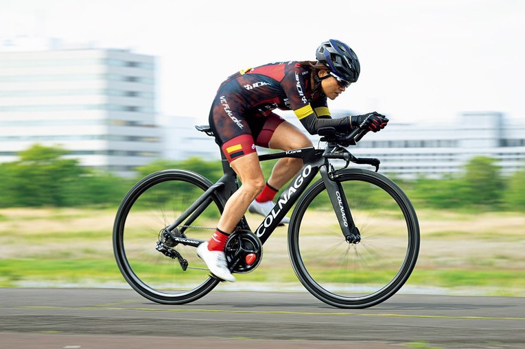 W杯で乗ったTT用自転車は4月に届いたばかりだという　©︎Takuya Sugiyama