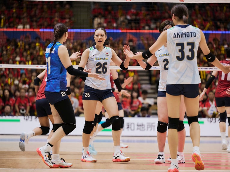 アウトサイドヒッター佐藤淑乃（23歳）©︎Yuki Suenaga