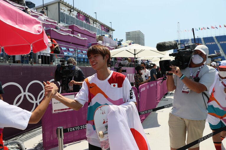 東京五輪で金メダルを獲得した堀米雄斗　©JMPA