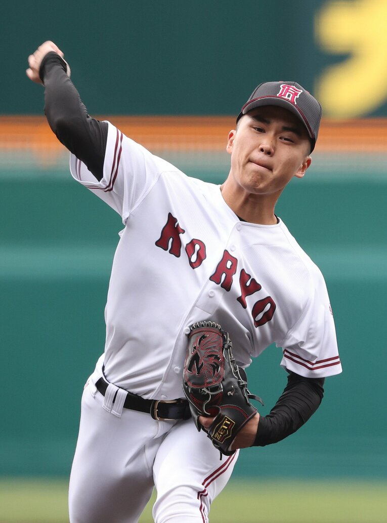 広陵（広島）のエース・高尾響。新基準バットは投手サイドにも影響を与えた　©JIJI PRESS