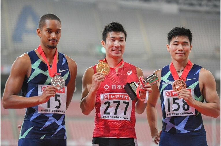 2020年の日本選手権、男子100m走(C)Asami Enomoto