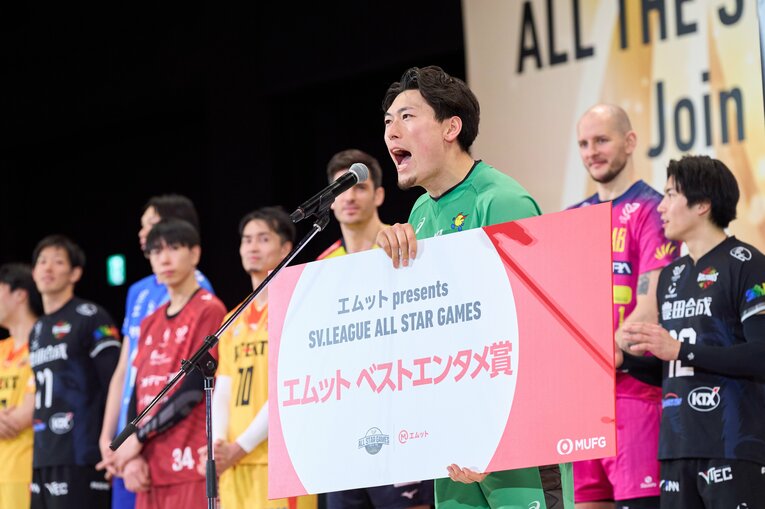 ベストエンタメ賞に選ばれた日本代表ミドルブロッカー西本圭吾（広島サンダーズ）©︎SV.LEAGUE