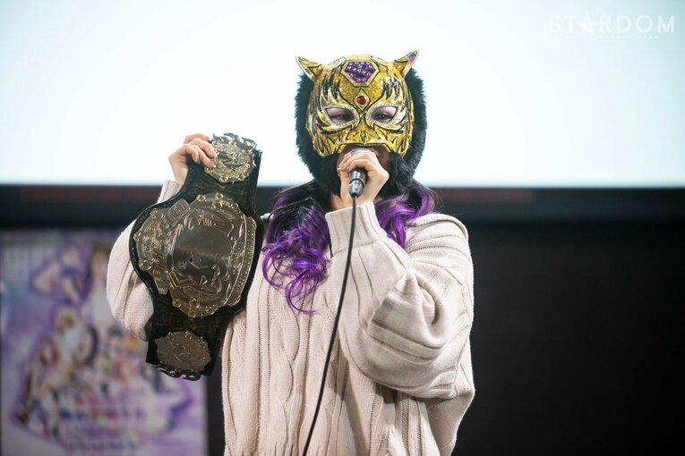 1.29名古屋大会に向けた会見にて　©STARDOM