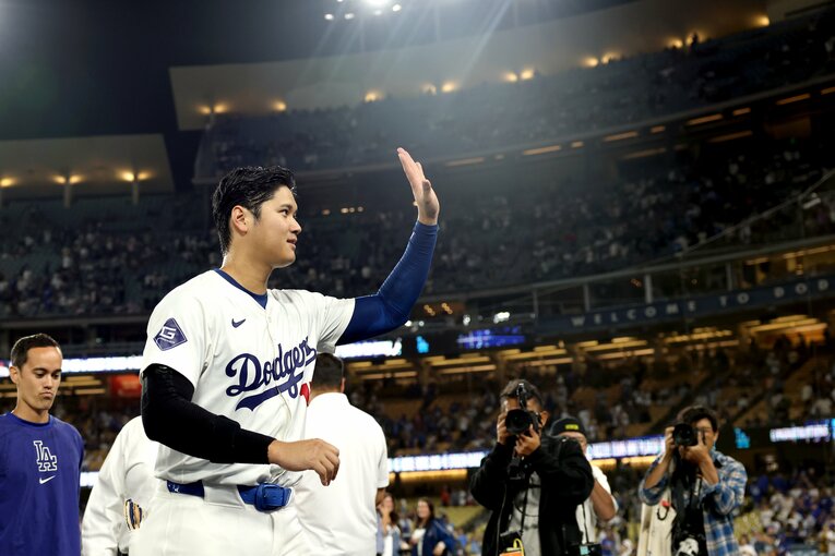 史上6人目となる「40本塁打、40盗塁」を劇的なサヨナラ満塁弾で達成した大谷翔平　©Getty Images