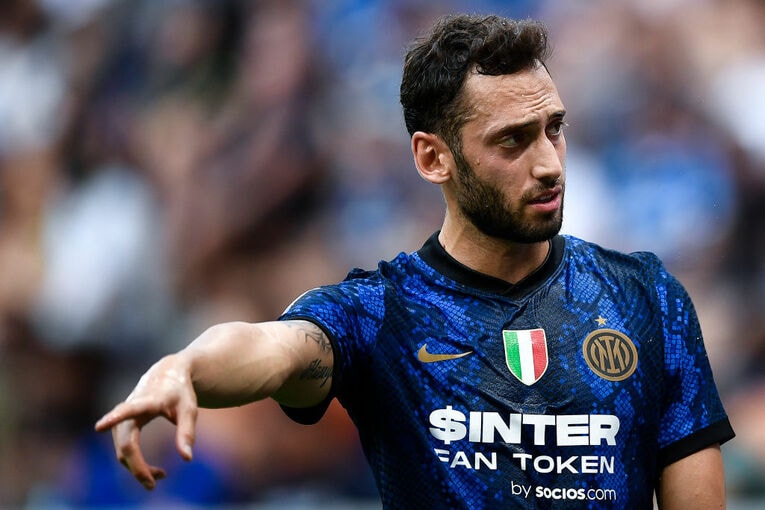 今季のインテルのユニフォームには「$INTER Socios.com」の文字が躍る©Getty Images