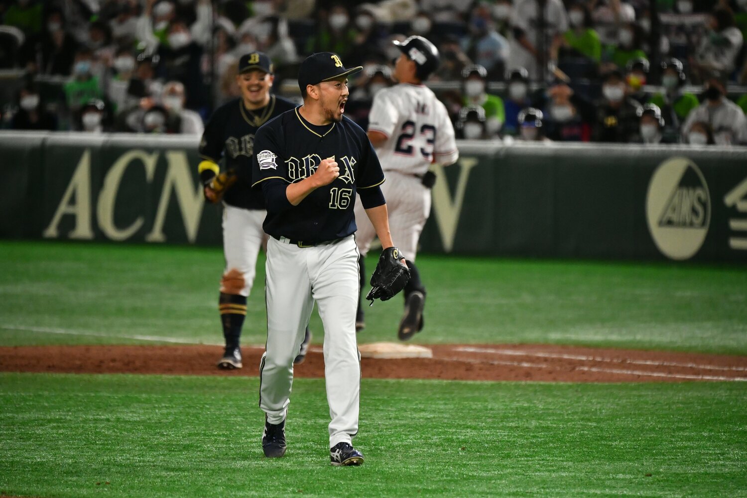 今シリーズ初登板でセーブを挙げた平野　©Hideki Sugiyama