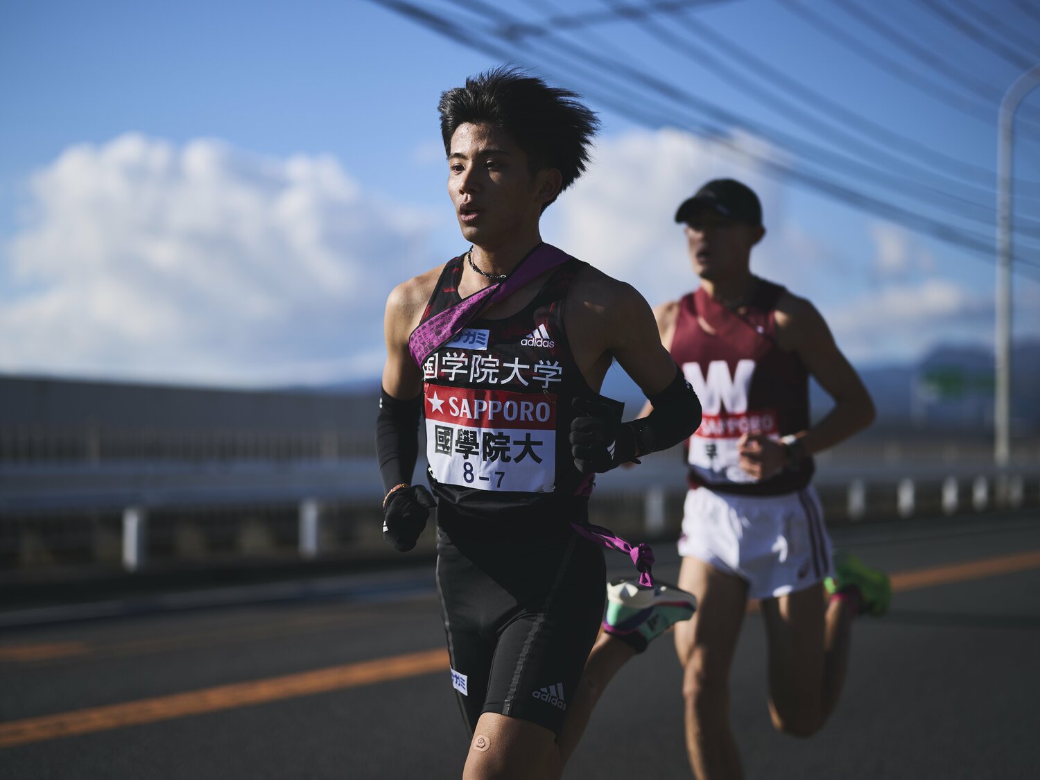 箱根駅伝には7区の上原ら3人の1年生が出走　©Yuki Suenaga