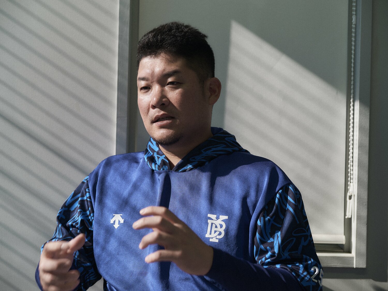 「プレイヤーとしてが最優先」とした上で、アカデミーの未来像について語る筒香 ©︎Yuki Suenaga