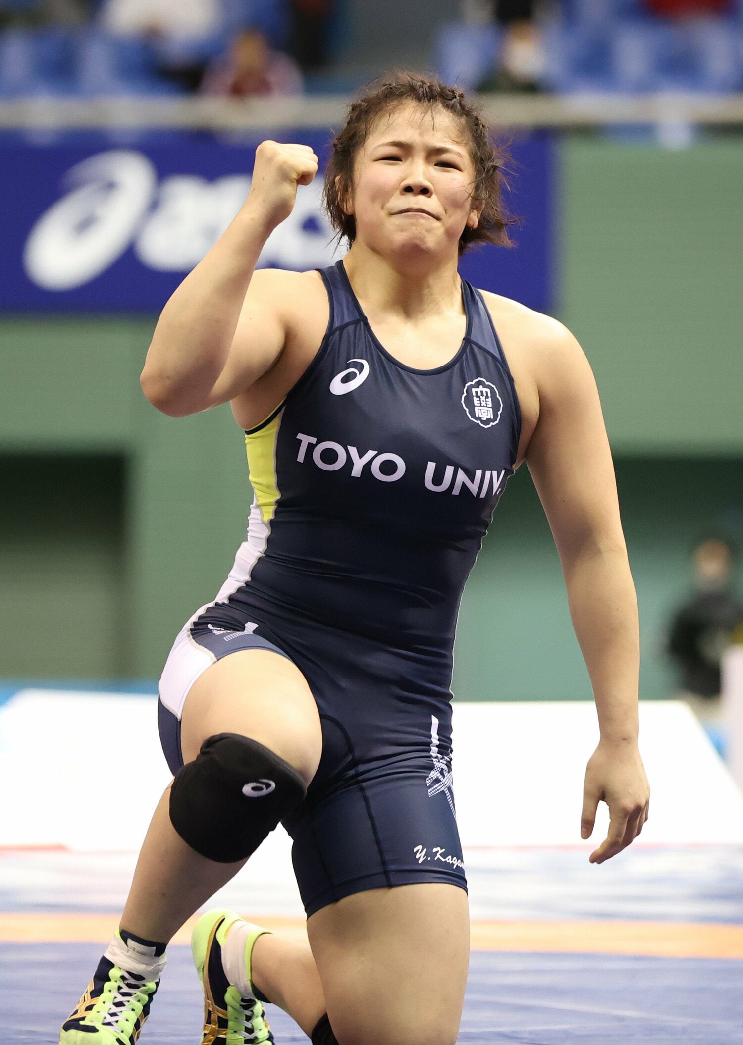 2020年の全日本選手権女子76キロ級で優勝を果たした鏡優翔 ©JIJI PRESS