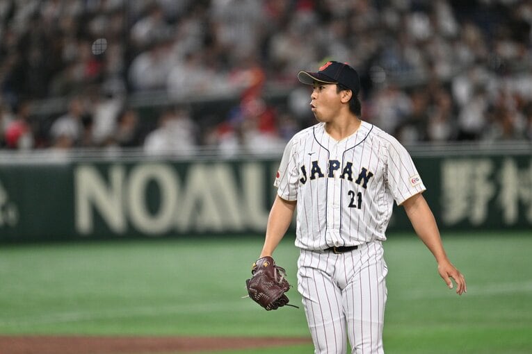 韓国戦の今永　©Naoya Sanuki