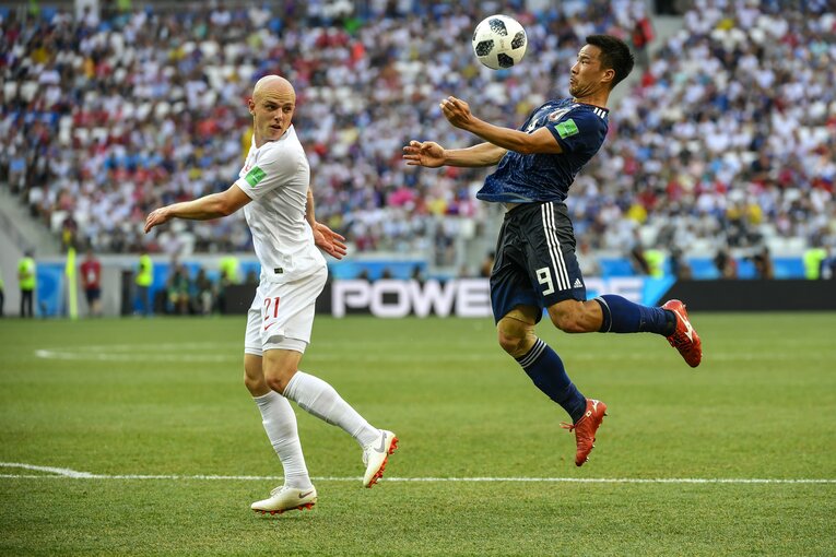 ロシアＷ杯の岡崎　©Takuya Sugiyama/JMPA