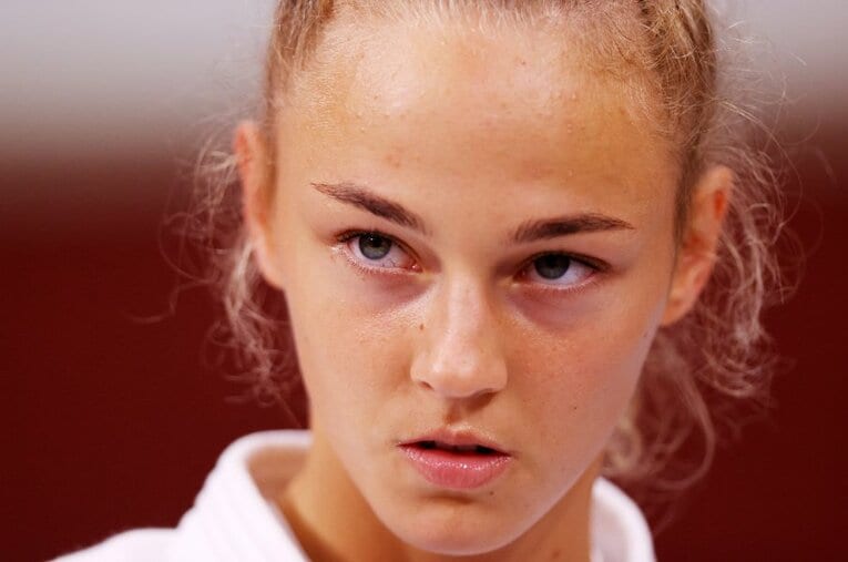 東京五輪では銅メダルを獲得し、アスリートとしてウクライナの現状を発信し続けているダリア・ビロディド ／ photograph by AFLO