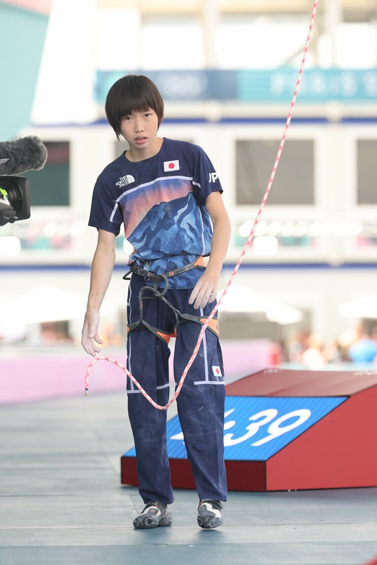 スポーツクライミング女子複合準決勝の森秋彩　©Tetsuya Higashikawa/JMPA