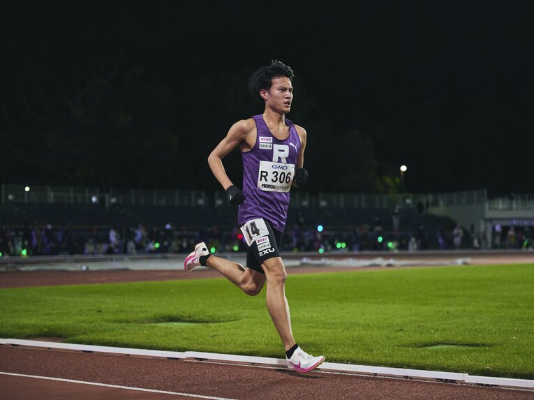 MARCH対抗戦4組、力走する立教大・國安広人（3年）　©Yuki Suenaga