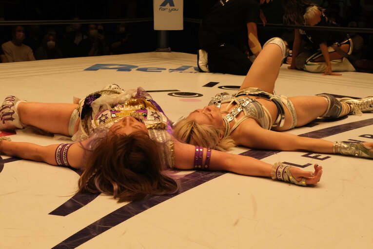 6月28日の後楽園ホール大会では、なつぽいがスターダムで初めて中野たむに勝利　©Norihiro Hashimoto