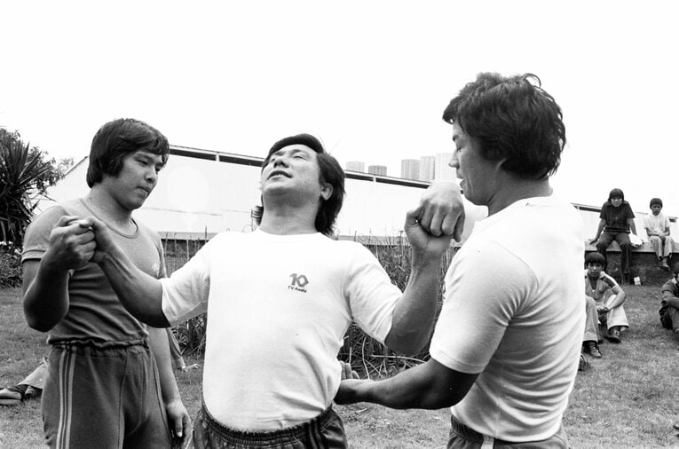 1978年8月、防衛戦のためメキシコシティを訪れた藤波（右）は佐山聡（左）、グラン浜田と合流