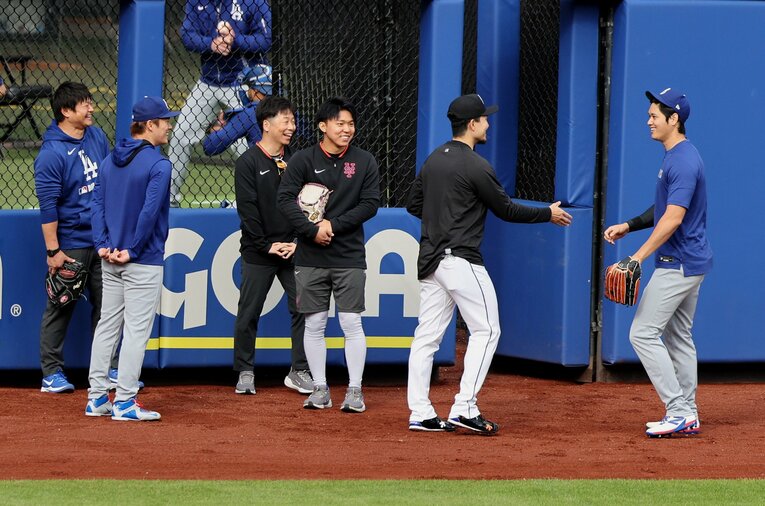 サイ・ヤング賞候補の山本、千賀とともに大谷も投手復帰となれば大きな話題となりそうだ　©JIJI PRESS