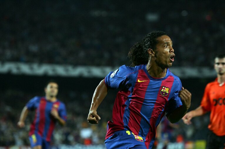 バルサ時代のロナウジーニョ ／ photograph by Takuya Sugiyama