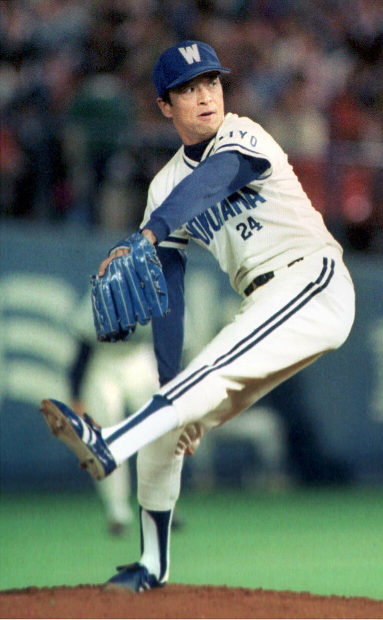 引退試合で巨人打線を抑えた遠藤一彦　©Sankei Shimbun