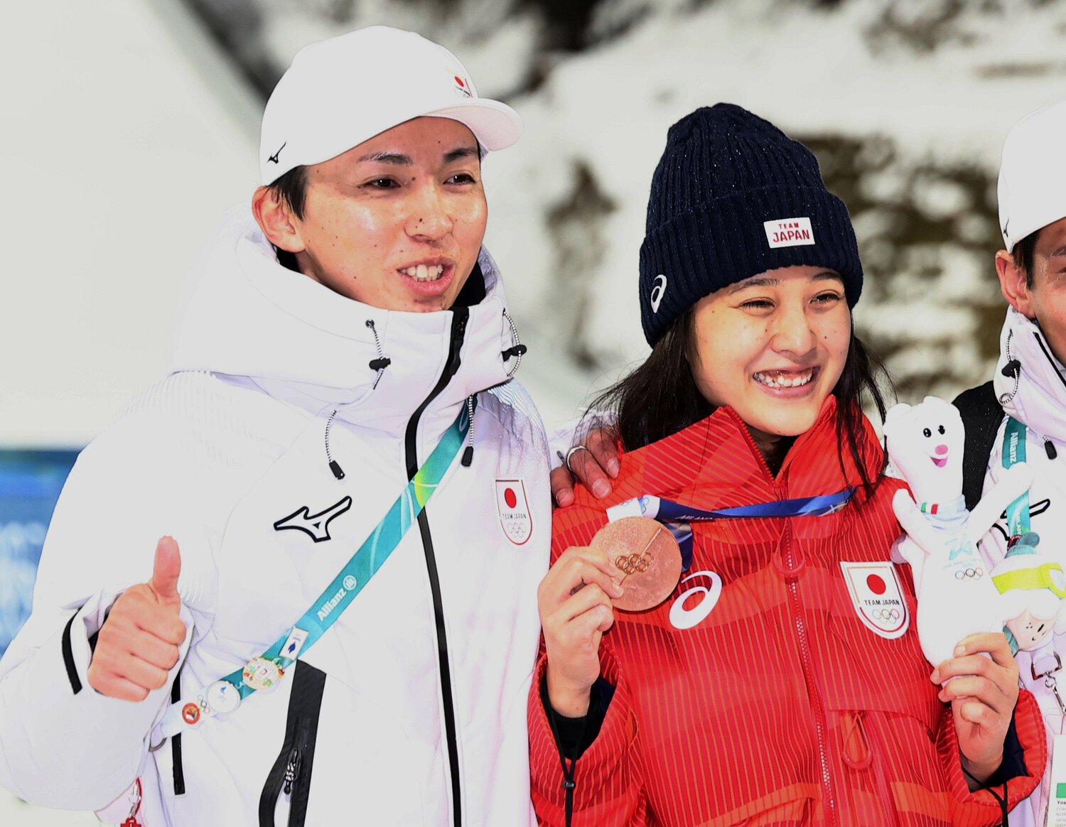 女子ノーマルヒルでも銅メダルを獲得した丸山も作山コーチを慕う　©JIJI PRESS