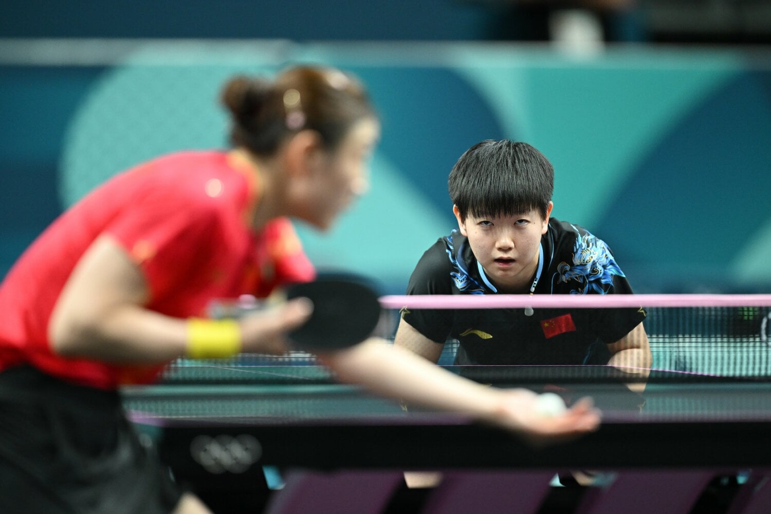 女子シングルスで早田ひなをストレートで下した孫穎莎（スン・インシャ／写真）ら、世界ランキング上位3人が立ちはだかる中国代表 ©JMPA