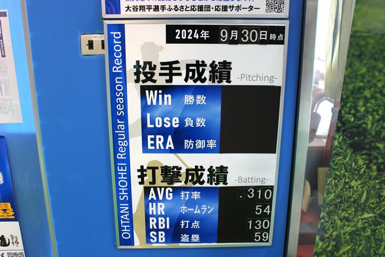 日々更新されるマグネット式の成績表　©Number Web