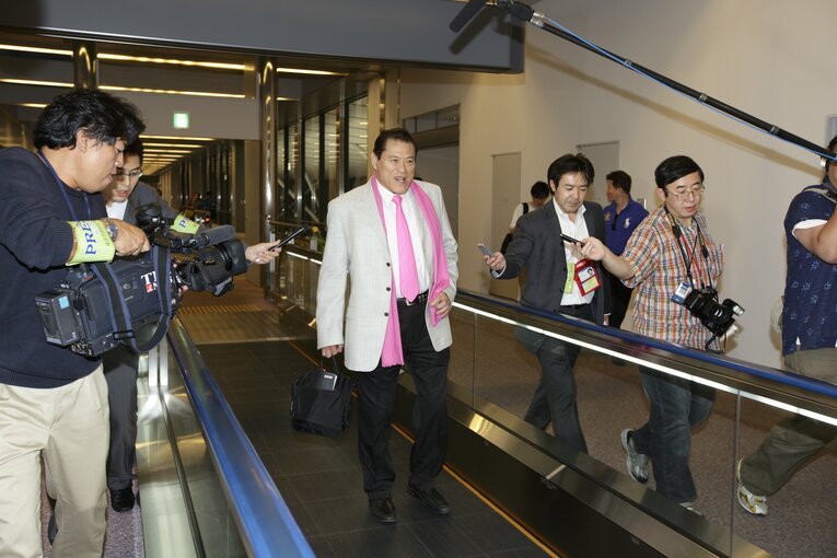 2009年、北朝鮮から帰国したアントニオ猪木　©Shiro Miyake