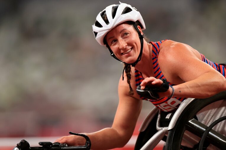 パラリンピック4大会連続出場の車いすアスリート、タチアナ・マクファデン 。前回リオでは4つの金メダルを獲得し「鉄の女王」と呼ばれる ／ photograph by Getty Images