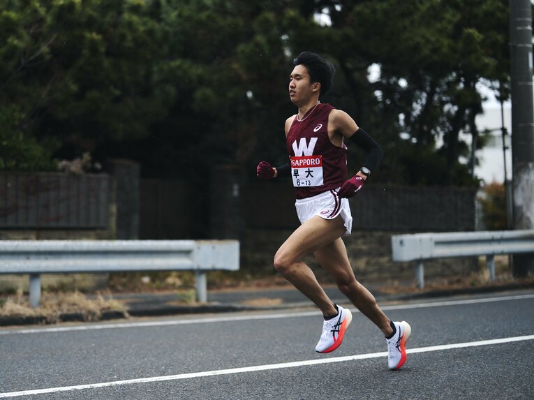 前頭四枚目に選んだ早稲田大・石塚陽士は4年連続で登場。第100回大会では4区を走った　©Yuki Suenaga