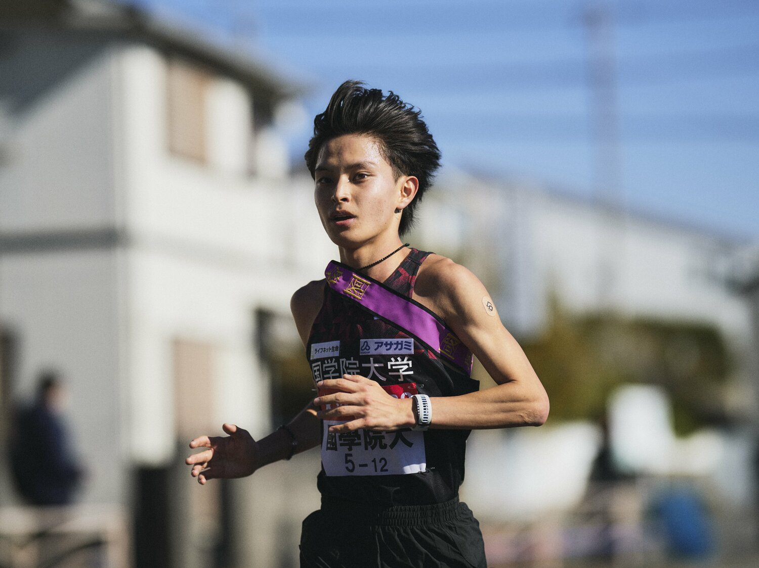 4区を走った青木は区間2位の好走。だが青学大の太田はその上を行った　©Yuki Suenaga