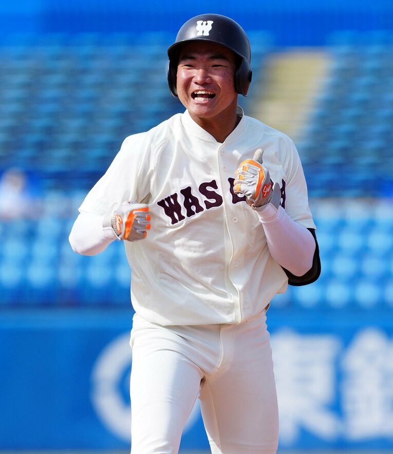 春の東京六大学リーグでベストナインに選ばれた早大4年の山縣秀　©AFLO/日刊スポーツ