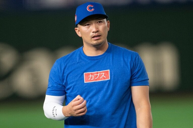 【誠也のカラダはいつから大きくなった？】2025年開幕時。Tシャツがはちきれそう　©Nanae Suzuki