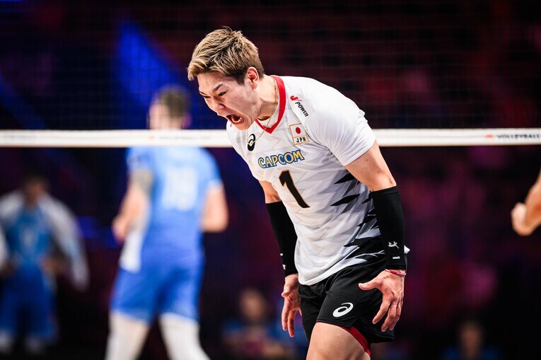 西田有志（VNL準決勝スロベニア戦）©︎Volleyball World