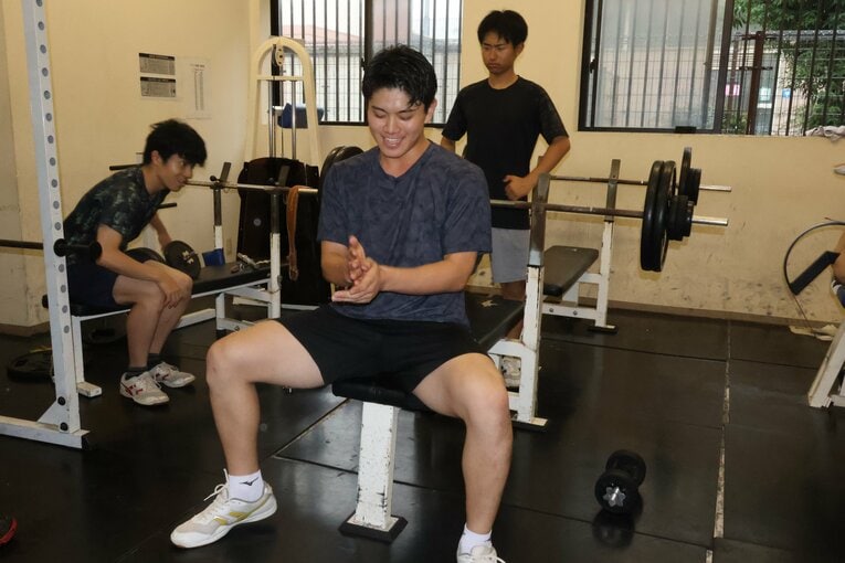 昨年から7キロ増量して現在は186cm、92kgの体躯を誇る吉満　©Fumi Sawai