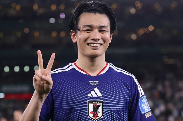 チュニジア戦、2ゴール1アシストの上田綺世。日本通ブラジル記者は「日本代表のW杯史上最高のプレー」と大絶賛した ／ photograph by Hector Vivas-FIFA/Getty Images