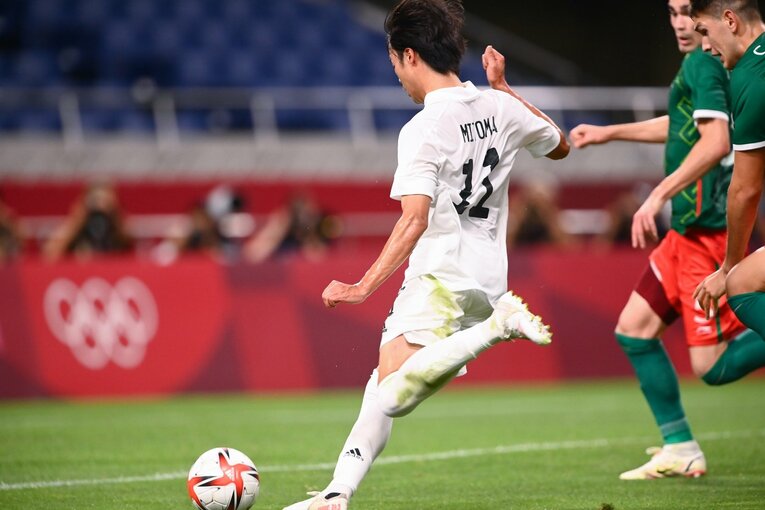 東京五輪メキシコ戦でのゴール（6／15）　©Takuya Kaneko/JMPA
