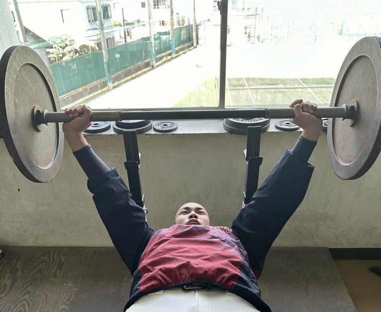 冷水孝輔のトレーニング風景　©Yuji Yanagawa