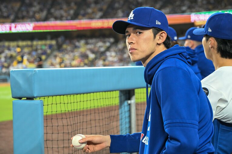 5月に故障者リスト入りしたドジャースの佐々木朗希　©Nanae Suzuki