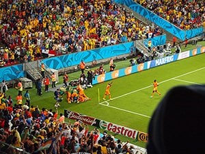 ゴールに喜ぶコートジボワールの選手たち。