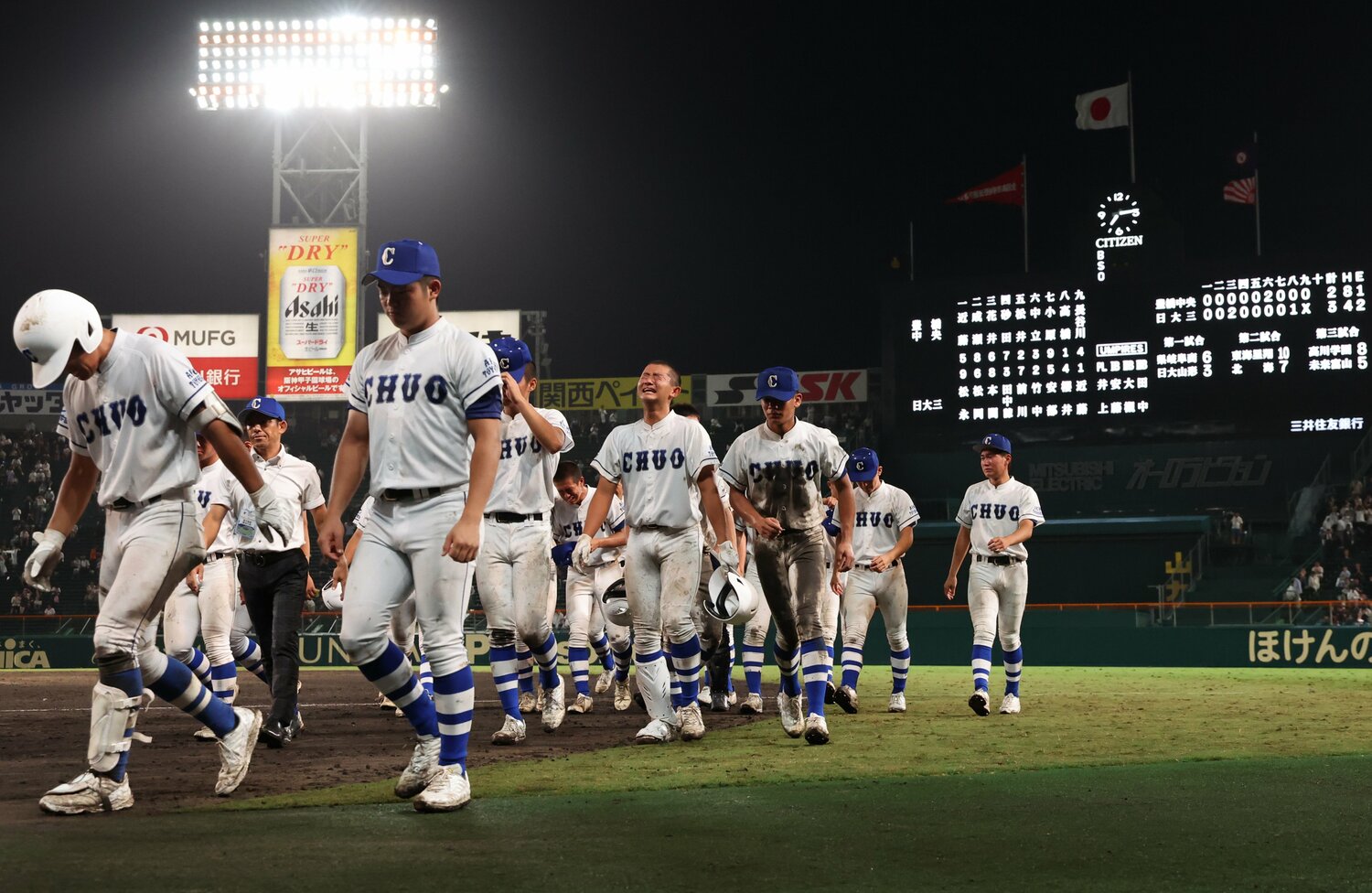 強豪の日大三高に惜敗した豊橋中央ナイン　©JIJI PRESS