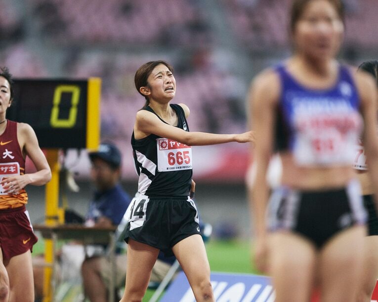 ゴール後には涙を見せた澤田　©Yuki Suenaga