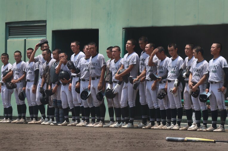 大阪府大会の4回戦で大阪桐蔭を破った大阪立命館だったが、続く5回戦で箕面学園に惜敗。大金星のあとだからこその難しさがあったという ／ photograph by Fumi Sawai