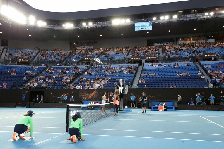 ロッド・レーバーアリーナで行われたガルシア戦©Hiromasa Mano