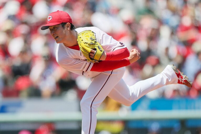 大瀬良、床田らとともに、先発の一角としてチームの好調を支えている　©JIJI PRESS