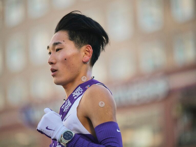 篠原倖太朗（駒大）は今回初挑戦の2区で後半の上りに苦戦したが、それでも篠原より上位の3人が全員区間新という超速区間で4位。実力は十分に見せた　©Yuki Suenaga