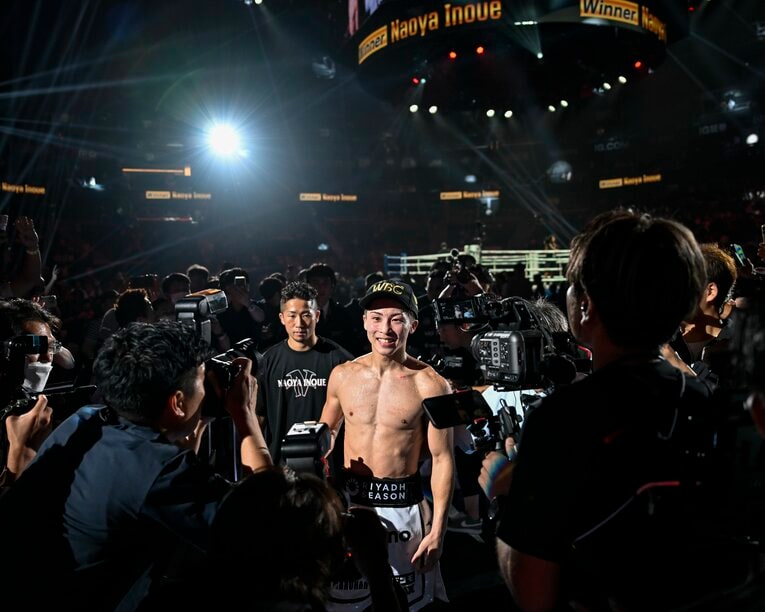 笑顔で会場を後にした井上尚弥　©︎Hiroaki Finito Yamaguchi